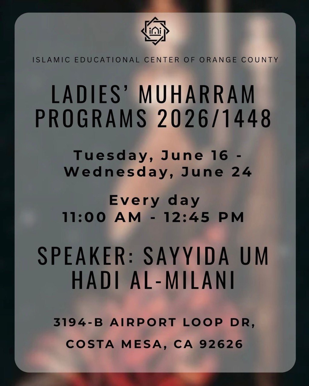 Muharram Women’s Daily Program